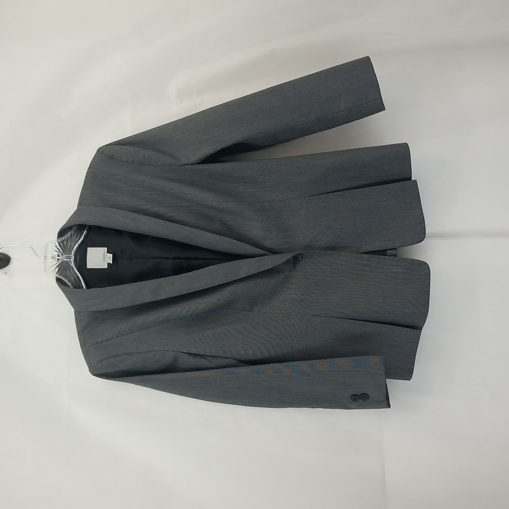 Halogen Gray One Button Closure Suit Jacket Blaze… - image 1